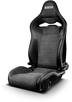 Sparco Sportsitz SP-R Schwarz Kunstleder/Mikrofiber (Verstellbare GFK Rückenlehne)