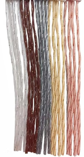 TENDEEVOLUTION Fliegenvorhang aus Glit-Kunststofffäden, vollständig anpassbar in Größe und Farben, Außenfliegenvorhang, Fadenvorhang für Türen, Fenster, Balkone (LACHS, 115 X 240 cm)