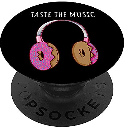 Taste the Music. Funny DJ Headphones with Sweet Bagels PopSockets Swappable PopGrip