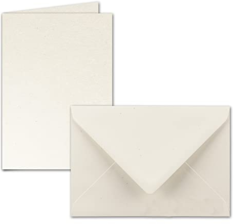 ARTOZ 25x Set aus Doppelkarten DIN B6 und Umschlägen - Nassklebung - Farbe: tortilla (creme/Eierschalen) - Serie Greenline