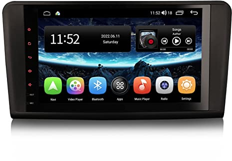 Erisin 9 pollici Android 11 Wireless CarPlay Autoradio Bluetooth GPS Navigation per Mercedes Benz W164 X164 GL/ML Class Supporta Android Auto DSP DAB+ WiFi DVB-T2 USB RDS FM 【8-Core 2GB+32GB】
