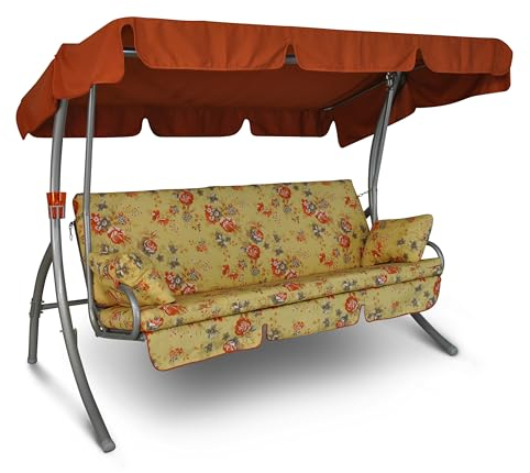 Angerer Hollywoodschaukel Trend – Schaukel zum Sitzen, Liegen & Entspannen, inkl. Bett-Funktion, einfache Montage, Made in Germany, waschbare Kissenbezüge, Braun Bambus