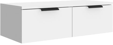vidaXL Armario de Pared Mueble Aparador Almacenaje Cajones Colgante para TV Estante Flotante Salón Decoración Madera Contrachapada Blanco