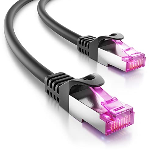 deleyCON Cable de Red CAT7 Outdoor 40m para Exteriores (10 Gbit/s, Blindaje S/FTP, Cobre) Conector RJ45 Ethernet LAN Patch - Resistente A la Intemperie - para Cámaras, PoE, Camping y Más