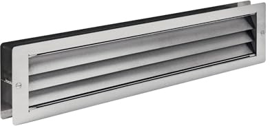 MLS Lüftungsgitter L 1000, aus Edelstahl, 625 x 106 mm, Silber | für 37-55 mm Dicke Türblätter, Rechteckiges Türgitter inkl. Befestigungsmaterial, Türlüftung