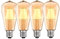 WEDNA E27 Edison Vintage Glühbirne, 8W ST64 LED Lampe, Retro Antike Birne, 2700K Warmweiß, 900lm, Bernstein Glas, Nicht Dimmbar, Dekorative LED Leuchtmittel, Energiesparendes Licht - 4er Pack
