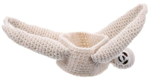 POPETPOP Crochet Sloth Pendant Planter Holder for Hanging Air Plant Stand Macrame Plant Hanger Home Decor Wall Accessory