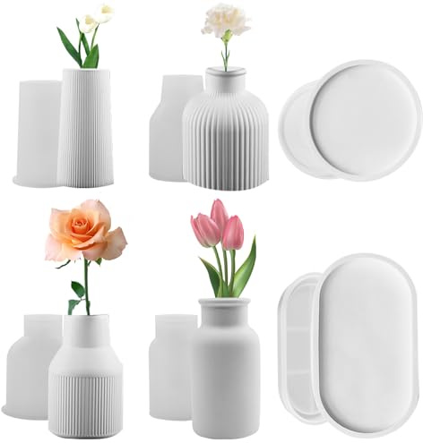 MoguGo 6 Stück Silikonform Set für DIY Harzvasen Epoxidharz Gießform für handgefertigte Blumentöpfe und Vasenherstellung