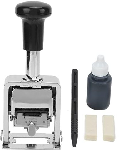 Automatischer Nummernstempel, Tragbares Automatisches Nummerierungsgerät, Robust, Selbstfärbender Nummernstempel, Professioneller 5-stelliger Automatischer Sprungnummerierer Mit Ziffernstift Und Tinte