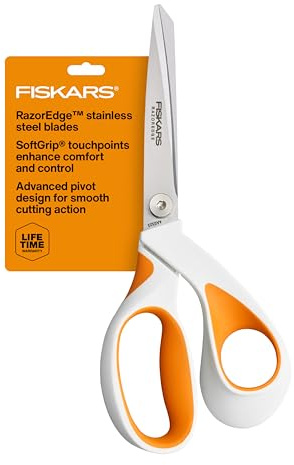Fiskars RazorEdge Fabric Scissors - 8 Heavy Duty Fabric Shears with SoftGrip Ergonomic Handle, Premier Grade Stainless Steel Blades