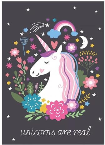 Damaloo Manta de Forro Polar Con Diseño de Unicornio - Infantil 100x140 cm - Peluche Para Sofá, Sillón o Coche - Acogedora Para Niñas Pequeñas