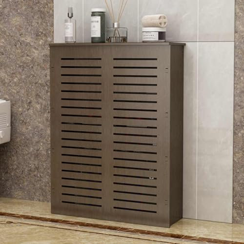 Cache Radiateur, Couvercle de radiateur en Bois, cache-radiateur moderne avec grille à lattes horizontales en MDF effet chêne, pour Le Chauffage de la Maison ou du Bureau(50*60*15cm/19.7*23.6*5.9in)