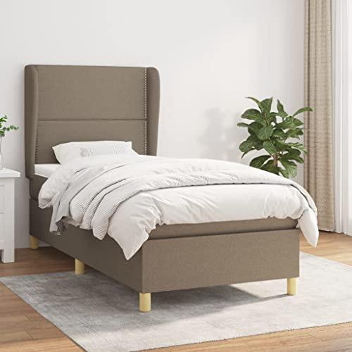 Juroupi Boxspringbett mit Matratze Betten Mit Matratze Schlafzimmer Bett Boxspringbett Mit Matratze Taupe 100x200 cm Stoff - 3128425