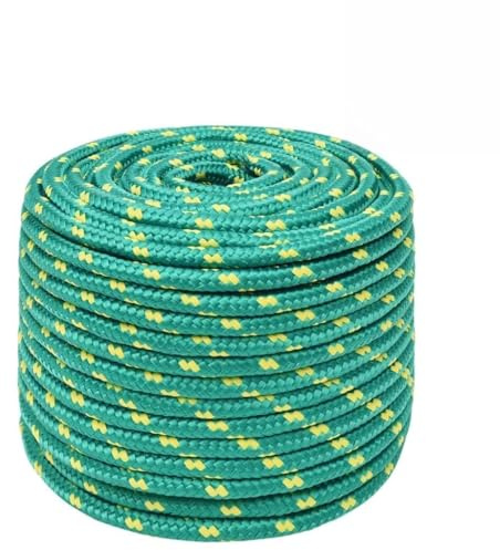 LAPOOH Bootsseil Grün 12 mm 25 m Polypropylen, Ankerleine, Boot Fenderleine, Festmacherleine, Tauwerk, Kletterseil, Wurfleine, Schaukelseile, Schwimmleine - 152723