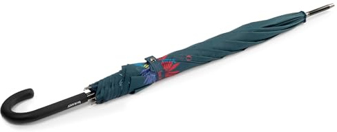 Isotoner Parapluie canne, ultra dérperlant, solide, ouverture automatique/fermeture manuelle, frise exotique