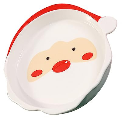 Cabilock 2 Stk Weihnachtsteller Weihnachtsservierplatte Weihnachtsgerichte Weihnachtsplätzchenteller Urlaub Servierplatte Urlaub Teller Besteckschublade Weihnachtsgeschirr Keramik Rot
