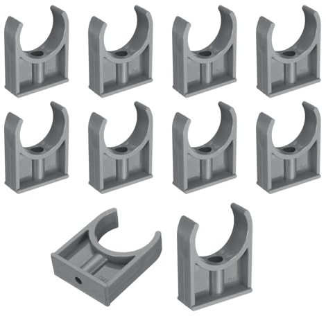 sourcing map Lot de 10 colliers de serrage en PVC pour tuyaux d'eau - 40 mm ID - Boucles de tuyau d'eau en forme de U - Support de tuyau pour tuyau d'eau de 3 cm, plateaux TV, supports de tuyau, gris