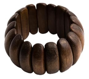 Holzarmband Elastisch, Braun Vintage, Handgefertigt, Damen Schmuck
