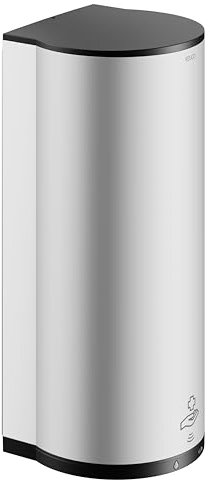 Dosificador de desinfectante con sensor Plan KEUCO para desinfectante líquido y gel desinfectante, indicador LED de nivel de llenado, 14987170037, Color: Aluminio anodizado plata/negro