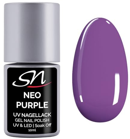 SN Nageldesign Neo Purple UV Nagellack lila 10 ml Gellack UV LED Gel soak off Farbgel Nail Polish für Gelnägel Acrylnägel Naturnägel Nageldesign SN231