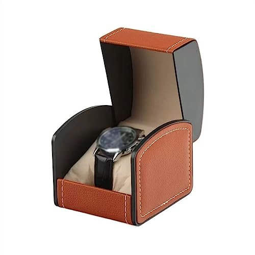 ZZlei2yu-12 Uhrenbox Einzeluhren-Ausstellungsbox, Sammelbox, PU-Leder, Uhrenaufbewahrungsbox, Geschenk (ohne Uhren) Uhren Organizer(Bruin)
