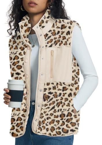 Kistore Fleece Gilet for Women UK Button Down Ladies Gilet 2026 S-XL | Stand Collar,Lightweight Cozy,Lightweight,Warm