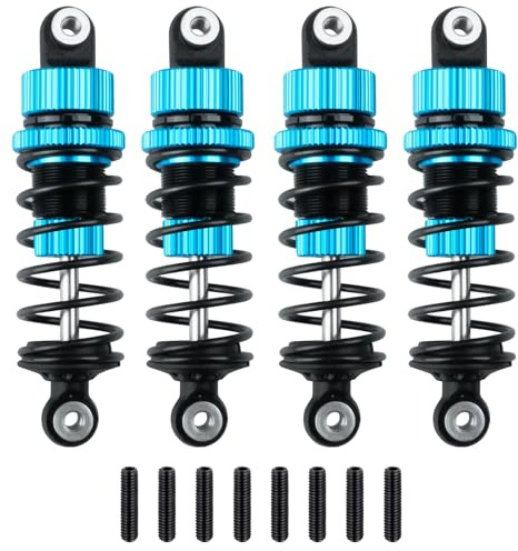 Runup 62mm verstellbarer RC Öl Stoßdämpfer für 1/10 Ta-mi-ya TT01 TT02 | 4 Stück Aluminiumlegierung Dämpfer 1:10 RC Touring Auto Upgrade Teile