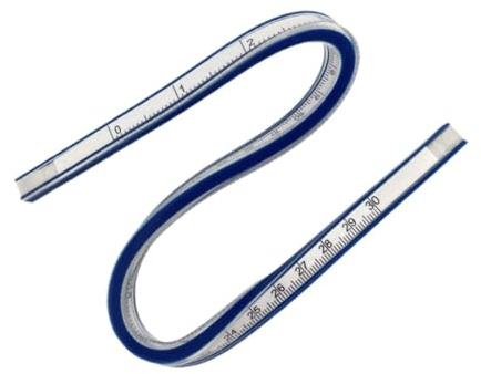 rongweiwang Flexibel kurvlinjal Mångsidigt mätverktyg Mjuk delningslinjal Ritning Ingenjörsprojekt Ritverktyg Flexibel böjd, 30 cm