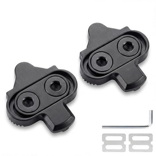 SPD-Klemmplatten für Shimano-Pedale | SPD-SL-Klemmplatten mit rutschfesten Platten, 12° Schwenkbereich, für Mountainbike und Indoor-Cycling-Schuhe