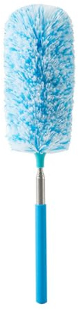 VALICLUD Plumero de Microfibra Extensible para Hogar, Herramienta de Limpieza Telescópica Lavable, Plumero Doméstico para Polvo, Limpieza de Muebles y Áreas Difíciles, Color Azul y Claro