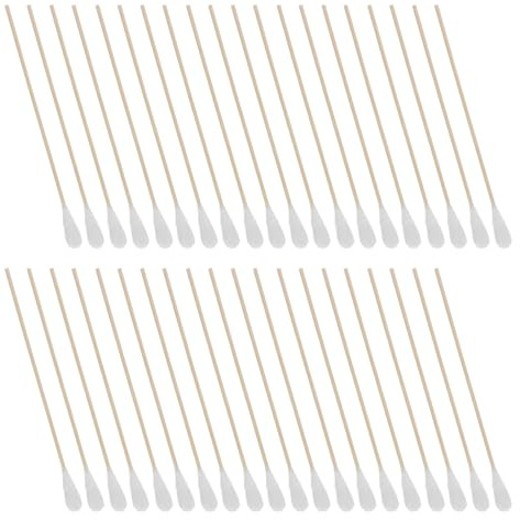 Reinigungswattestäbchen 50 Stück mit Baumwolle für Nase | Einzeltipp, Extra Große Spitzen, Langer Stab, Weiß, für Dental und Beauty Bereiche