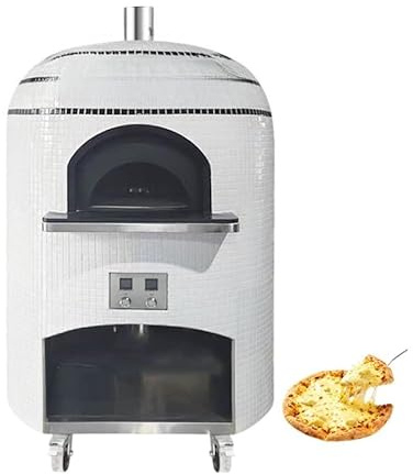 Wood Fired Pizza Oven Outdoor, Compact Design with Built in Thermometer and Stone Base, Perfect for Homemade Pizza, Bread Baking and Roasting