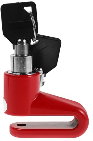 ibasenice Blocco Freno Disco per Bici e Veicoli Elettrici, Antifurto Affidabile in Plastica Rossa, Compatto e Portatile Laccio per Uso Urbano