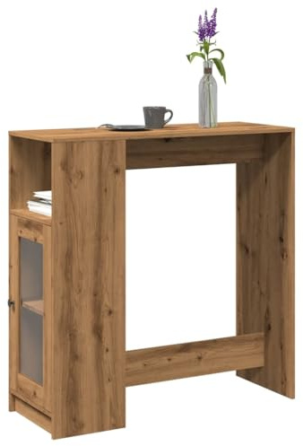Pyvara Bbord med hylla Artisan-ek, träbaserade 101 x 40 x 103,5 cm med 3 fack, rymmer upp till 70 kg, mångsidigt för kök vardagsrum matplats, lätt att rengöra och robust