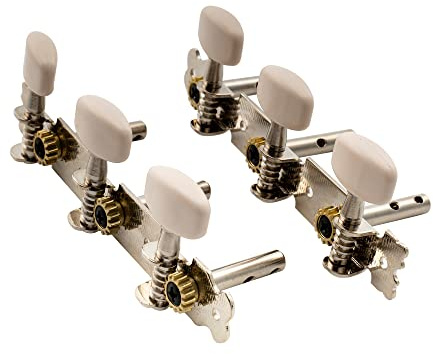 Musiclily Basic 3+3 Kurz Mechaniken Set für Akustikgitarre Nickel | Stimmmechaniken für Akustikgitarren