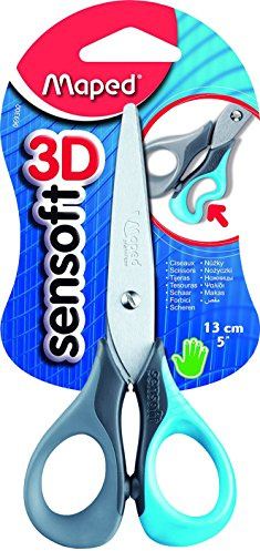 Schere 13cm Maped Sensoft 3D (grau hellblau)