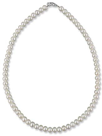 Rivelle Damen Süßwasserperlenkette 40 cm Perle 6,5 mm creme Kette echte Perlen Collier Halskette Necklace Schmucketui