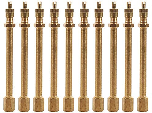 Prolunga valvola pneumatici per auto, 140 mm, 10 pezzi, prolunga per gonfiaggio pneumatici in ottone per motocicli, biciclette, tosaerba e scooter (100 mm)