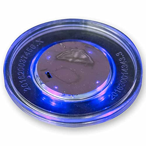 Carromco Airhockey LED Puck | Stärke: 6 mm | LED Beleuchtung für Airhockey-Spaß | 1 Stück | Transparent Blau oder Rot | 11.5 g