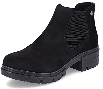 Rieker Damen Chelsea Boots 76884, Frauen Stiefeletten,Schlupfstiefel,Women's,Woman,Lady,Ladies,Boots,Stiefel,Bootee,Booties,schwarz (00),38 EU / 5 UK