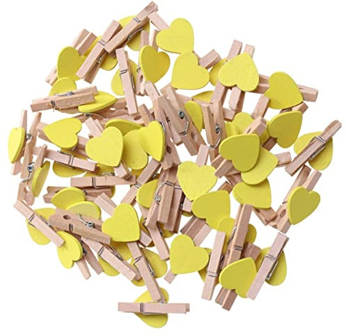Toddmomy 50stücke Holzklemme in Herzform Kleine Fotoklammern Aus Holz Zum Aufhängen Von Bildern Und Notizen Für Scrapbooking Hochzeit Und Valentinstag-Dekoration