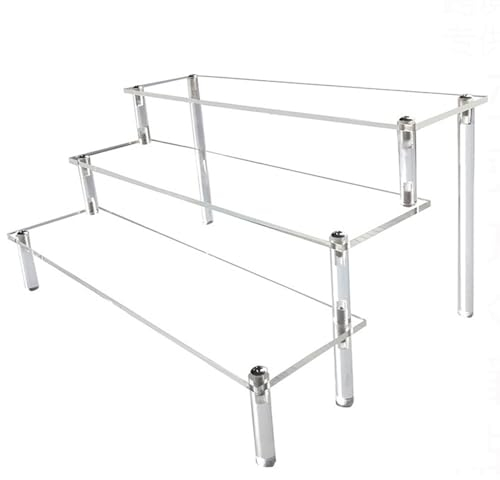 Windfromort Alzate di Display Acrilico Espositore a Scala Trasparente 3 Strati Espositore Gioielli Alzate di Display per Torte Trucco Profumi Oggetti da Collezione Rossetto
