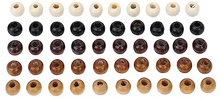 50 Stück Bartperle aus Holz, elegante Dreadlocks-Perlen, Anhänger zum Selbermachen, Haarschmuck zum Flechten, Armband, Halskette