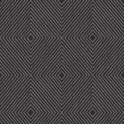 Profhome Papier peint géométrique 369265-GU papier peint intissé (TNT) noir argent 0,53 m x 10,05 m / 5,33 m2