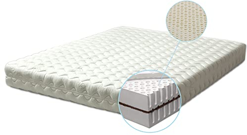 Latexmatratze Kokos 7 Zonen RG 70 (bis 125kg) Bezug & Latexkern ÖKO TEX® (90 cm x 200 cm x 20 cm Härtegrad: 2 (95 kg))