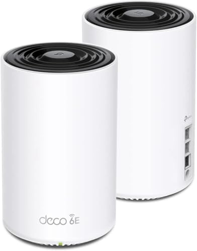 TP-Link Deco XE75 Pro AXE5400 Tri-Band WiFi 6E Mesh System - 2.5G WAN/LAN Port, Covers up to 5500 Sq.Ft, Replaces WiFi Router and Extender, AI-Driven Mesh, New 6GHz Band, 2-Pack