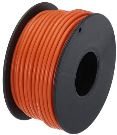 QUARKZMAN 18AWG Kabel Elektrischer Draht 0,82 mm² Verzinntes Kupferkabel 15 Meter, Stromkabel Hohe Temperatur Leitung Erdkabel Litzenkabel Verlängerungskabel für Kfz Kabelkanal, Orange
