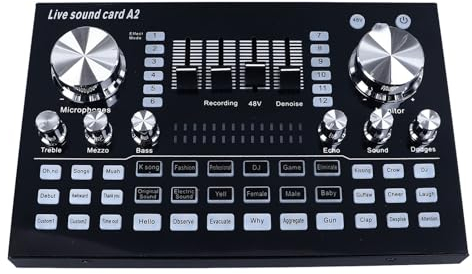 Scheda Audio Dal Vivo, Mini Mixer Audio Scheda Mixer PC Telefono Cellulare Universale per Registrazione in Streaming 48V