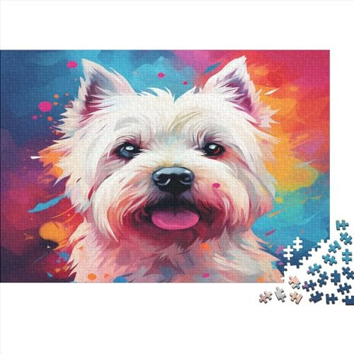 Niedlicher Hund Puzzle Erwachsene Puppy Holz Puzzles 1000 Teile Rätsel Große Herausforderndes Geschicklichkeitsspiel Für Die Ganze 1000pcs (75x50cm)