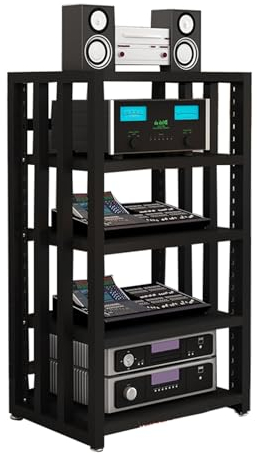 5-stufiger AV-Medienschrank, Komponentenschrank, Gaming-TV-Schrank Und Stereo-Rack-Audioturm Mit Höhenverstellbaren Regalen Aus Gehärtetem Holz For Zuhause/Büro/DJ/Theater ( Color : Color 2 , Size : 5